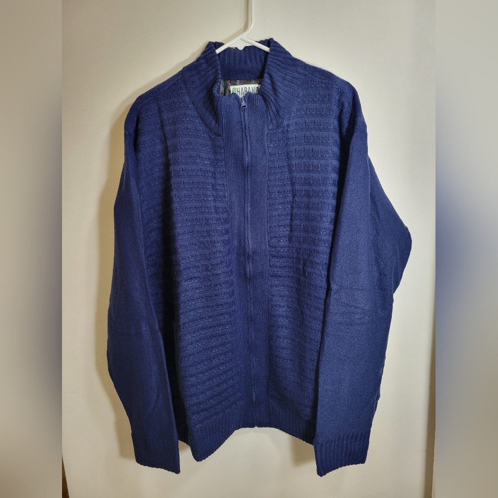 Haband Sweater Jacket, Navy XL